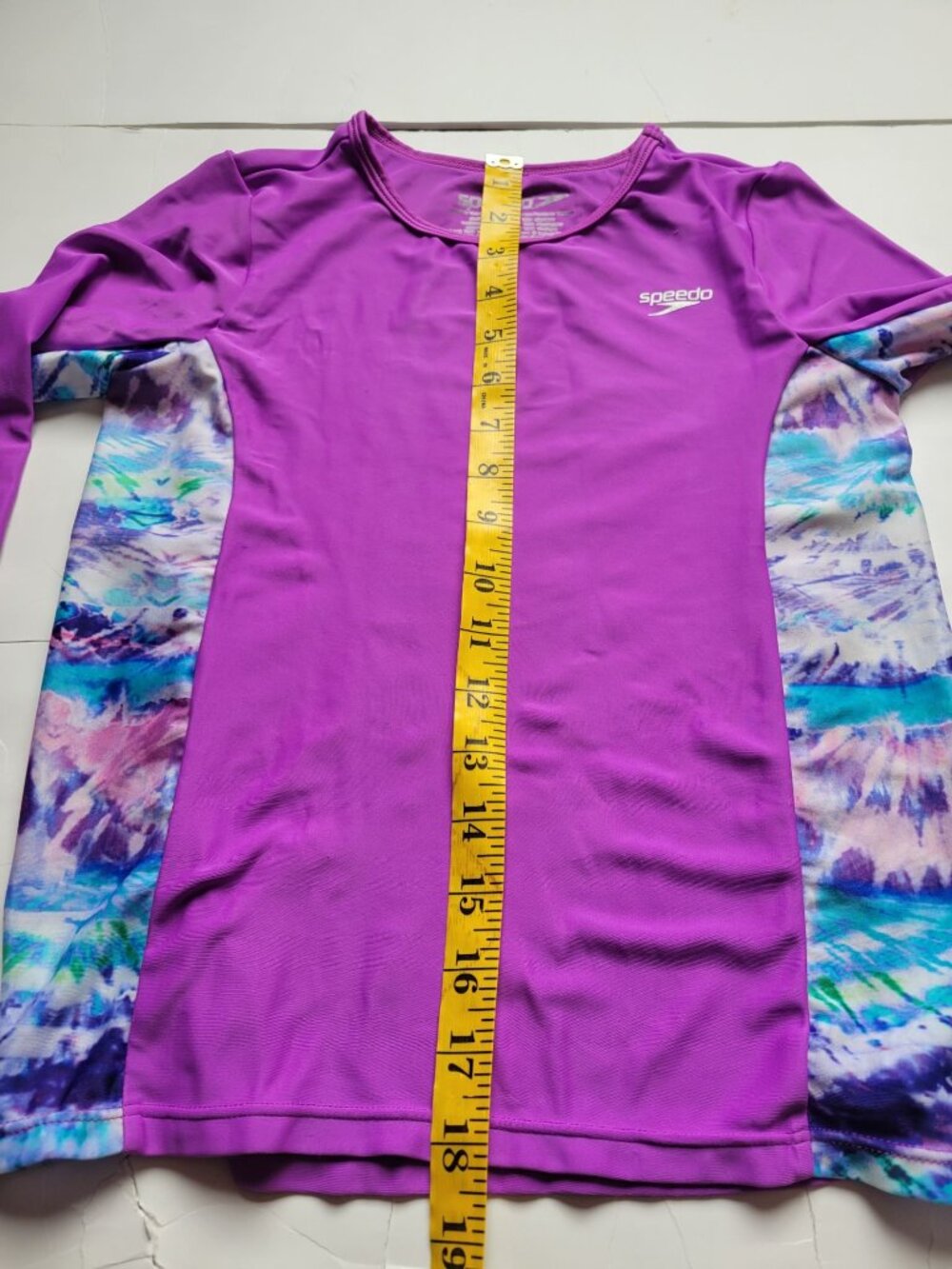 Speedo Long Sleeve Purple Girls Size M UPF 50+ Swim Top Sun Protection Vacation - Picture 5 of 7